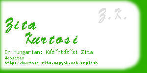 zita kurtosi business card